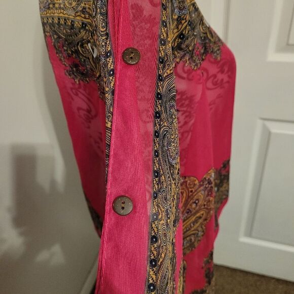 Classic paisley printed chiffon shawl - Picture 6 of 7